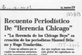 Recuento periodístico de "Herencia Chicago"  [artículo].