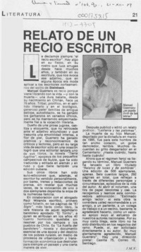 Relato de un recio escritor