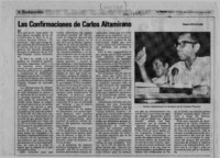 Las confirmaciones de Carlos Altamirano  [artículo] Eduardo von Klausen.