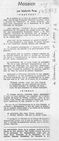 Mosaico  [artículo] Abelardo Troy.