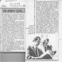 Se supo que --  [artículo].