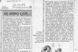 Se supo que --  [artículo].