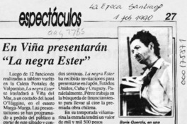 En Viña presentarán "La negra Ester"  [artículo].