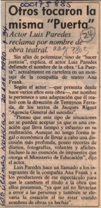 Otros tocaron la misma "Puerta"  [artículo].