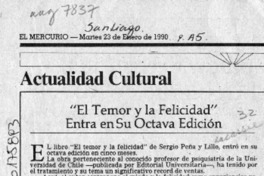 "El Temor y la felicidad" entra en su octava edición  [artículo].