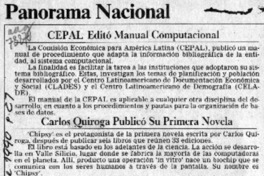 Carlos Quiroga publicó su primera novela  [artículo].