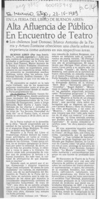 Alta afluencia de público en encuentro de teatro  [artículo] Ana Josefa Silva V.