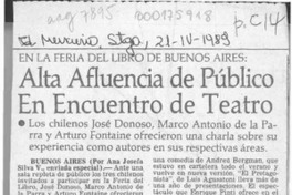 Alta afluencia de público en encuentro de teatro  [artículo] Ana Josefa Silva V.