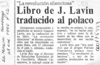 Libro de J. Lavín traducido al polaco  [artículo].