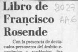 Libro de Francisco Rosende  [artículo].