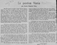 La poetisa Vania  [artículo] Jenaro Gajardo Vera.