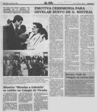 Emotiva ceremonia para develar busto de G. Mistral