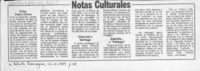 Notas culturales  [artículo] Palmira Ramos Cruz.