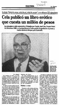 Cela publicó un libro erótico que cuesta un millón de pesos  [artículo].