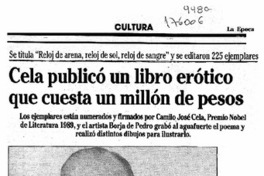 Cela publicó un libro erótico que cuesta un millón de pesos  [artículo].