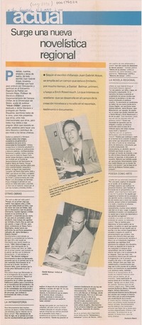 Surge una nueva novelística regional
