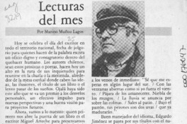 Lecturas del mes  [artículo] Marino Muñoz Lagos.