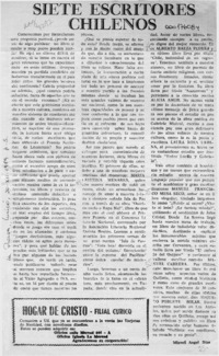 Siete escritores chilenos  [artículo] Miguel Angel Díaz.