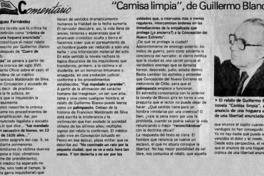 "Camisa limpia", de Guillermo Blanco