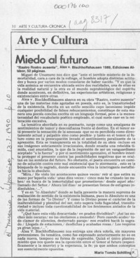 Miedo al futuro  [artículo] Mario Tomás Schilling F.