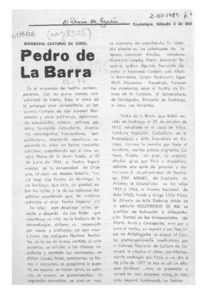 Pedro de la Barra  [artículo].