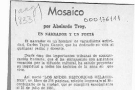 Un narrador y un poeta  [artículo] Abelardo Troy.