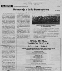 Homenaje a Julio Barrenechea  [artículo] Gil Sinay.