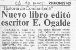 Nuevo libro editó escritor E. Ogalde