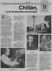 Chillán, cuna de grandes personajes  [artículo] Marino Muñoz Lagos.