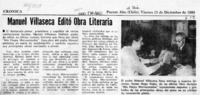Manuel Villaseca editó obra literaria  [artículo].