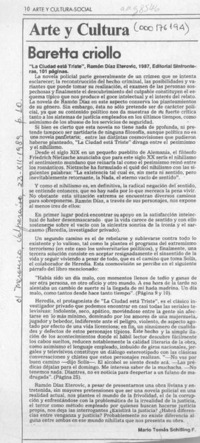 Baretta criollo  [artículo] Mario Tomás Schilling F.