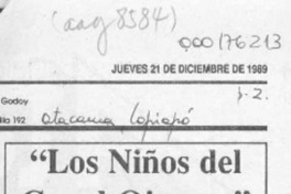 "Los niños del Canal Ojancos"  [artículo] Omar Monroy.