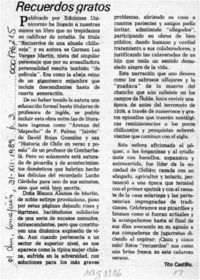 Recuerdos gratos  [artículo] Tito Castillo.