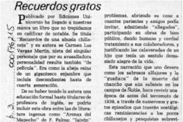 Recuerdos gratos  [artículo] Tito Castillo.