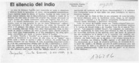 El silencio del indio  [artículo] Aristóteles España.