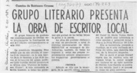 Grupo literario presenta la obra de escritor local  [artículo].