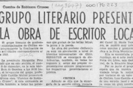 Grupo literario presenta la obra de escritor local  [artículo].