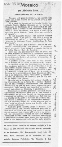 Mosaico  [artículo] Abelardo Troy.