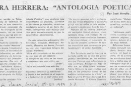 Sara Herrera, "Antología poética"  [artículo] José Arraño Acevedo.