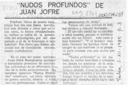 "Nudos profundos" de Juan Jofré  [artículo].