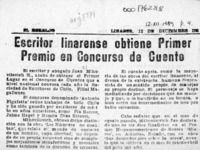 Escritor linarense obtiene Primer Premio en Concurso de Cuento  [artículo].