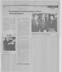 Homenaje a la ilustre poetisa chilena Gabriela Mistral