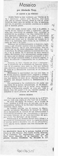 Mosaico  [artículo] Abelardo Troy.