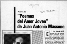 "Poemas del amor joven" de Juan Antonio Massone  [artículo] Rolando Silva.
