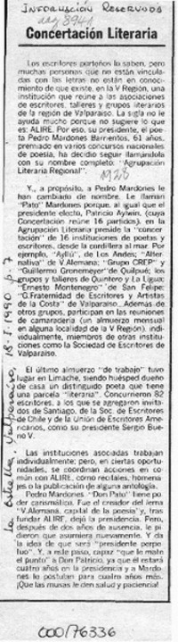 Concertación literaria  [artículo].