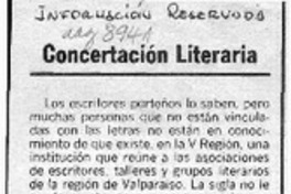 Concertación literaria  [artículo].