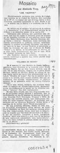 Mosaico  [artículo] Abelardo Troy.