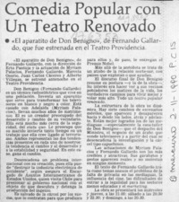 Comedia popular con un teatro renovado  [artículo].