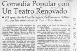 Comedia popular con un teatro renovado  [artículo].