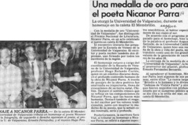 Una Medalla de oro para el poeta Nicanor Parra  [artículo].